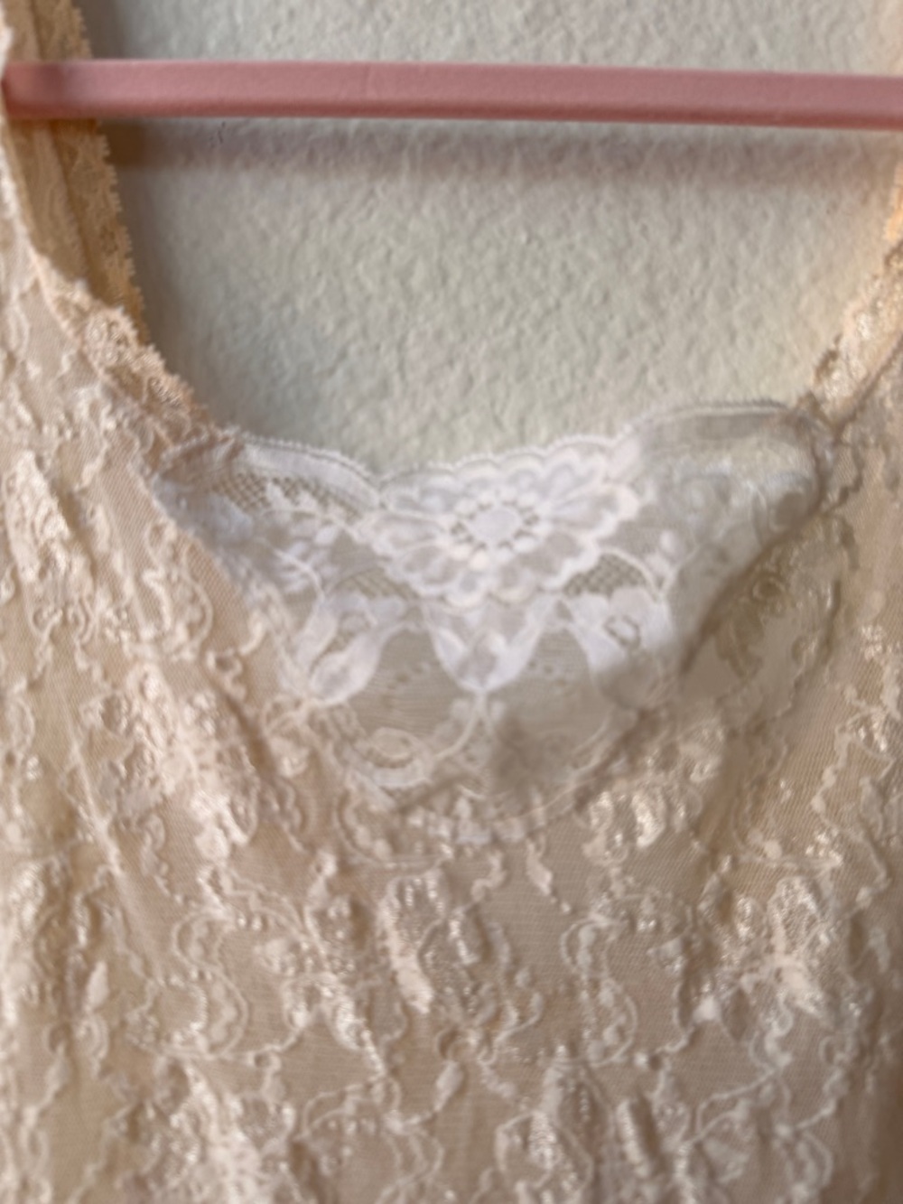 Vintage Cinema Etoile Lace Tank Top Ivory Sheer Floral Y2K Fairy Coquette XL USA - Picture 4 of 9